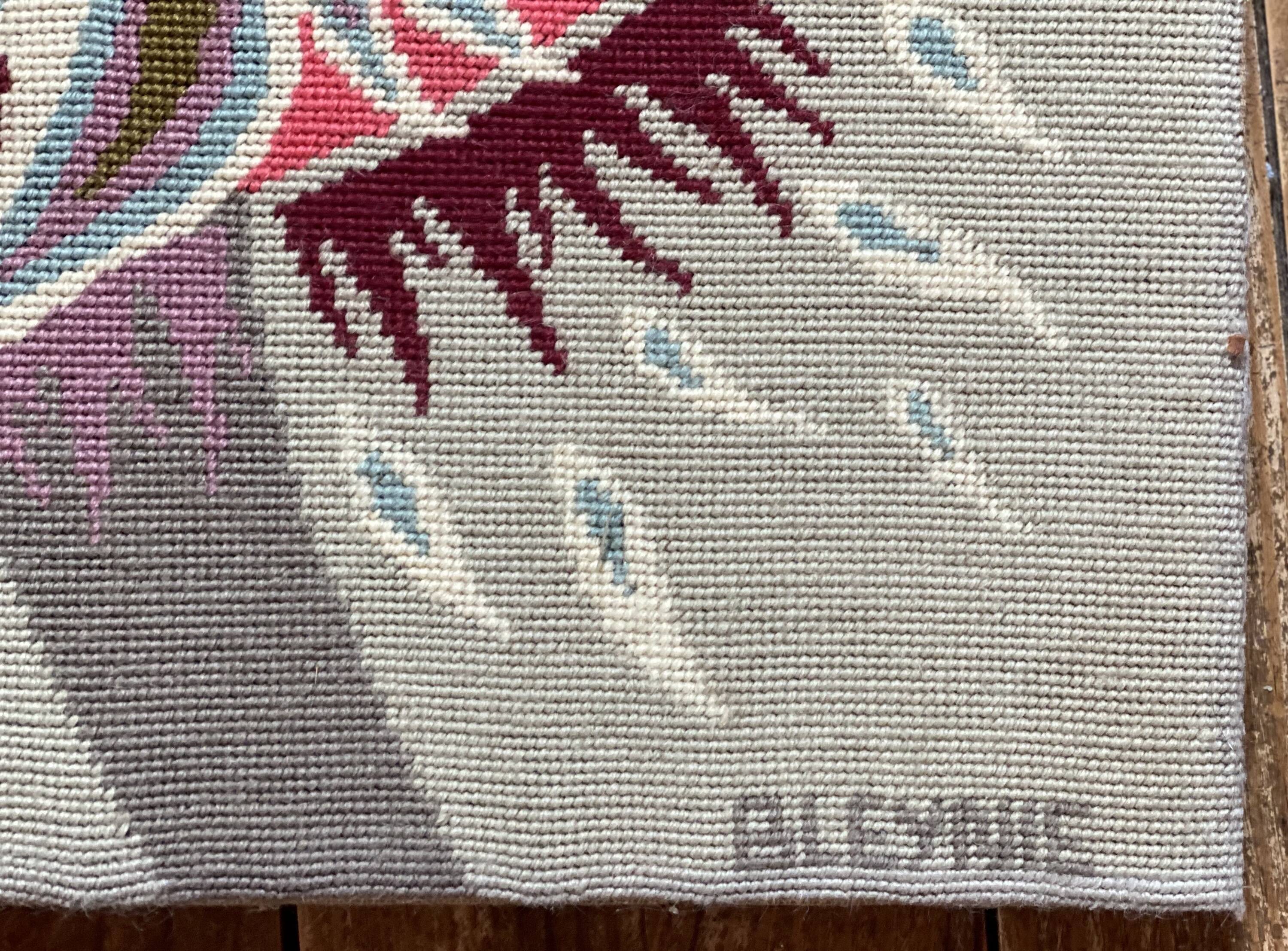 Vintage canvas 1970 signed Claude BLEYNIE, doves