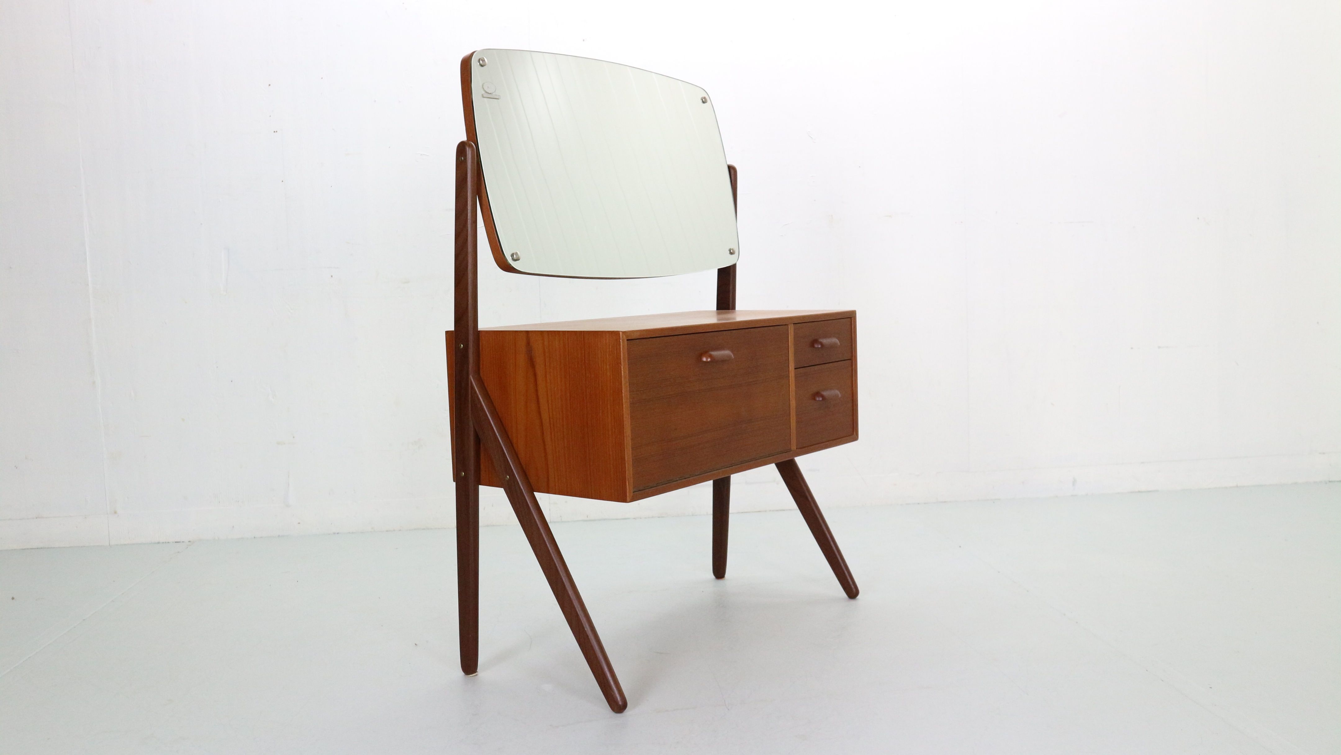 Mid-Century Danish Dressing Table in Teak by by AG Spejl Kobberbeskyttet, 1960s