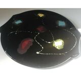 Vintage black ceramic pie dish