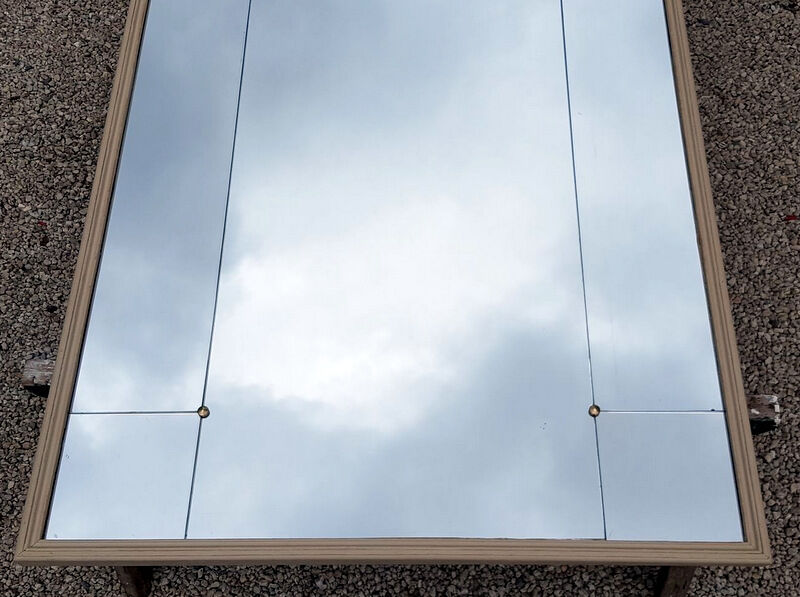 Original Large Mirror has 7 interior mirrors - gray painted wood frame