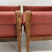 Vintage Danish Lounge Chairs In Rosewood And Leather. 1960s