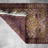 Vintage handwoven Turkmen Ersari oriental rug, 1950s.