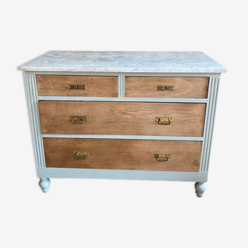 Commode bois brut & gris flamand