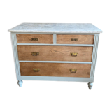 Chest of drawers raw wood & Flemish grey
