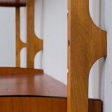 Two bay Teak Ergo Modular Wall Unit with 4 Shelves & 4 Cabinets by John Texmon for Blindheim Møbelfa
