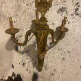 Pair of gilt and chiselled bronze wall lights with 3 lights - Louis XVI style