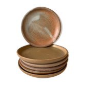 6 assiettes en grès vintage