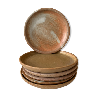 6 vintage stoneware plates