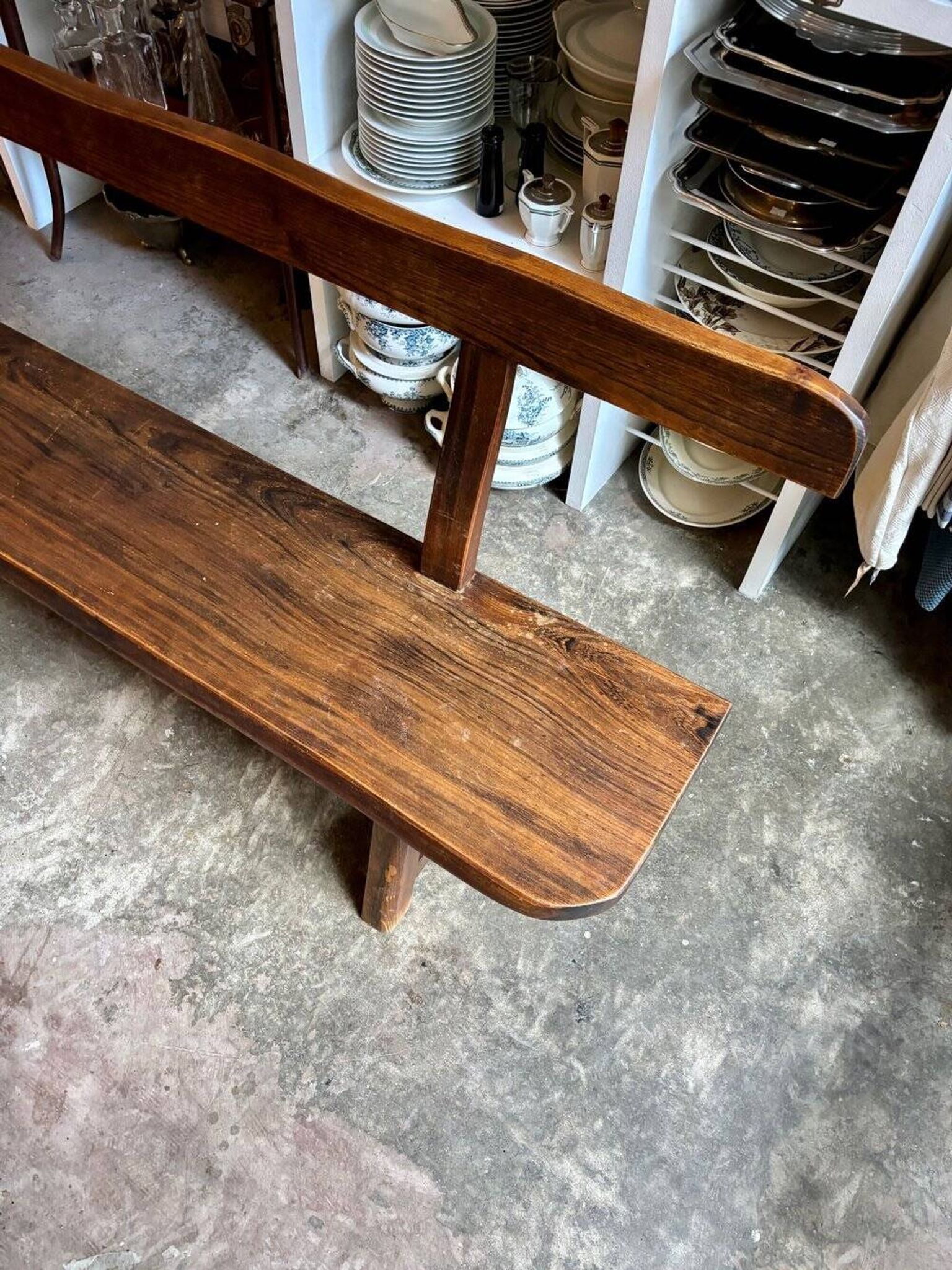 Aranjou dark wood bench from the 1980s