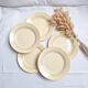 Vintage cream, orange and blue dinner plates.