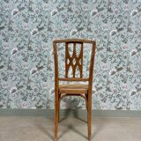 Art Nouveau chair in wood and canework