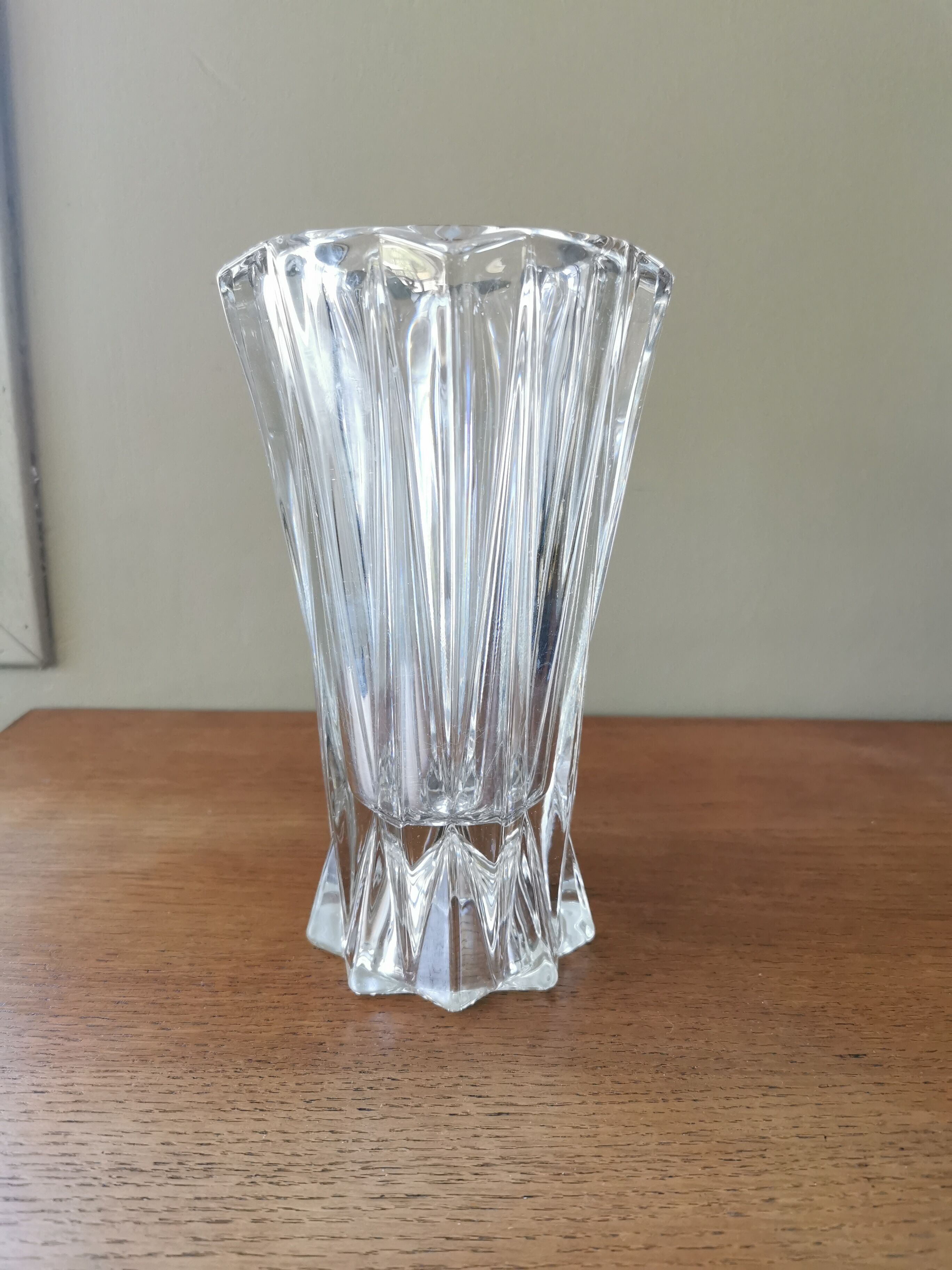 Vintage origami style crystal vase