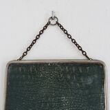 Ancien miroir de barbier à chainette vintage, années 30 40