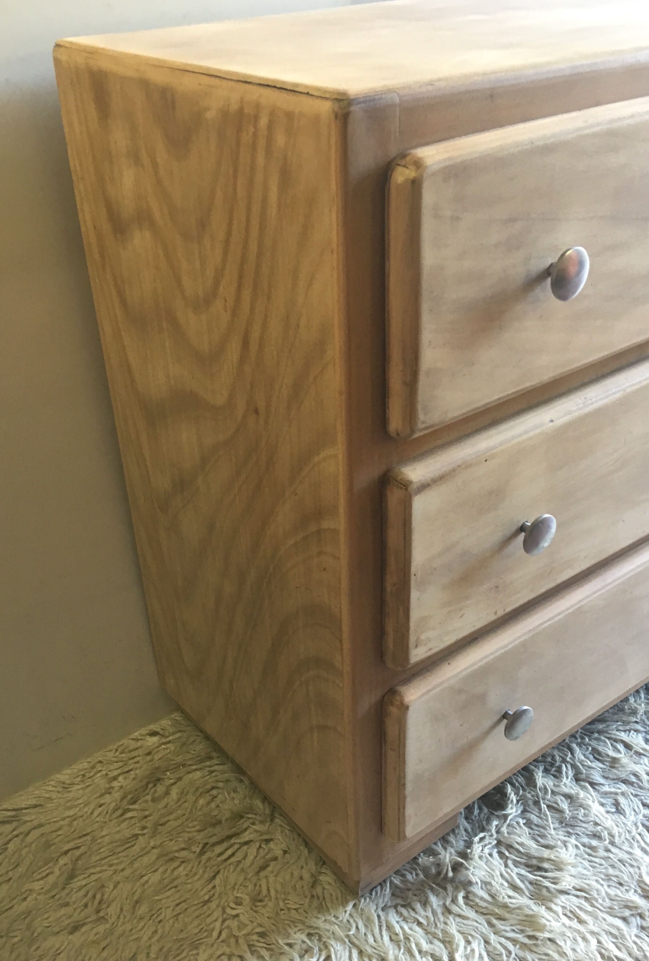 Chest of drawers raw solid wood - 40s