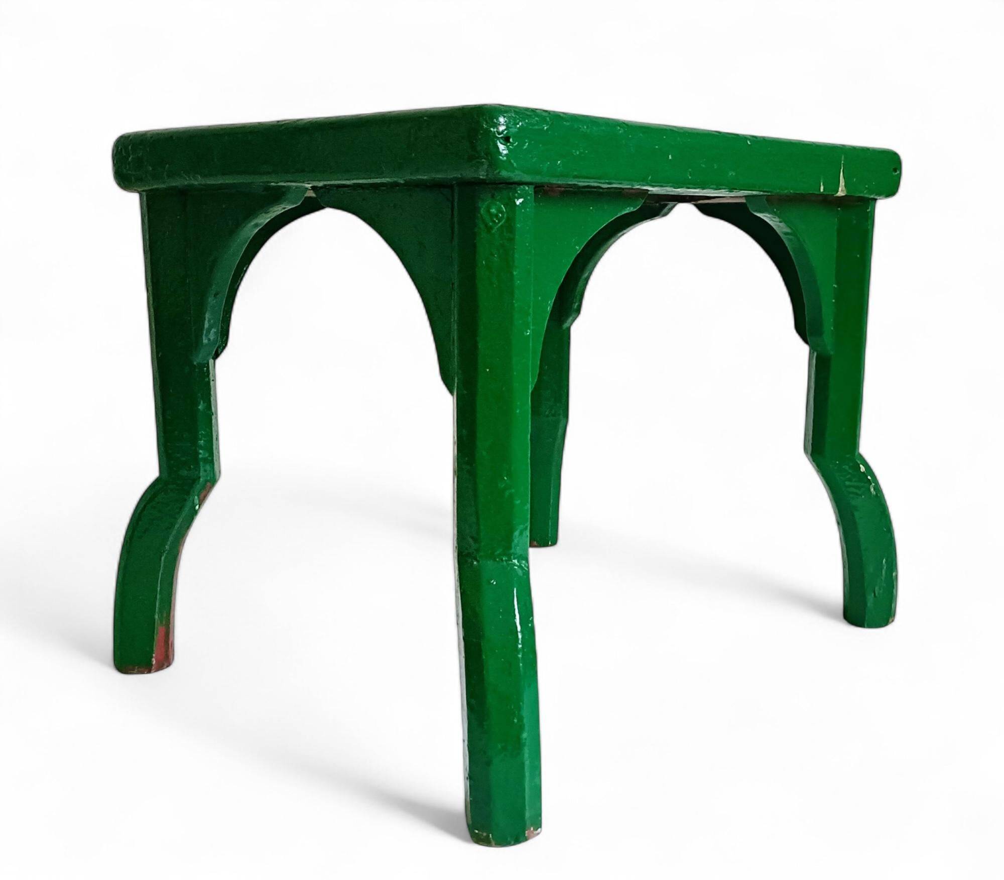 Antique Painted Accent Table with Vintage Floral Top, Bohemian Style
