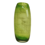 Vintage green bubble glass cylindrical vase - Scandinavian style