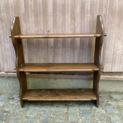 Rustic solid wood wall shelf 76x86cm 3 levels 1970