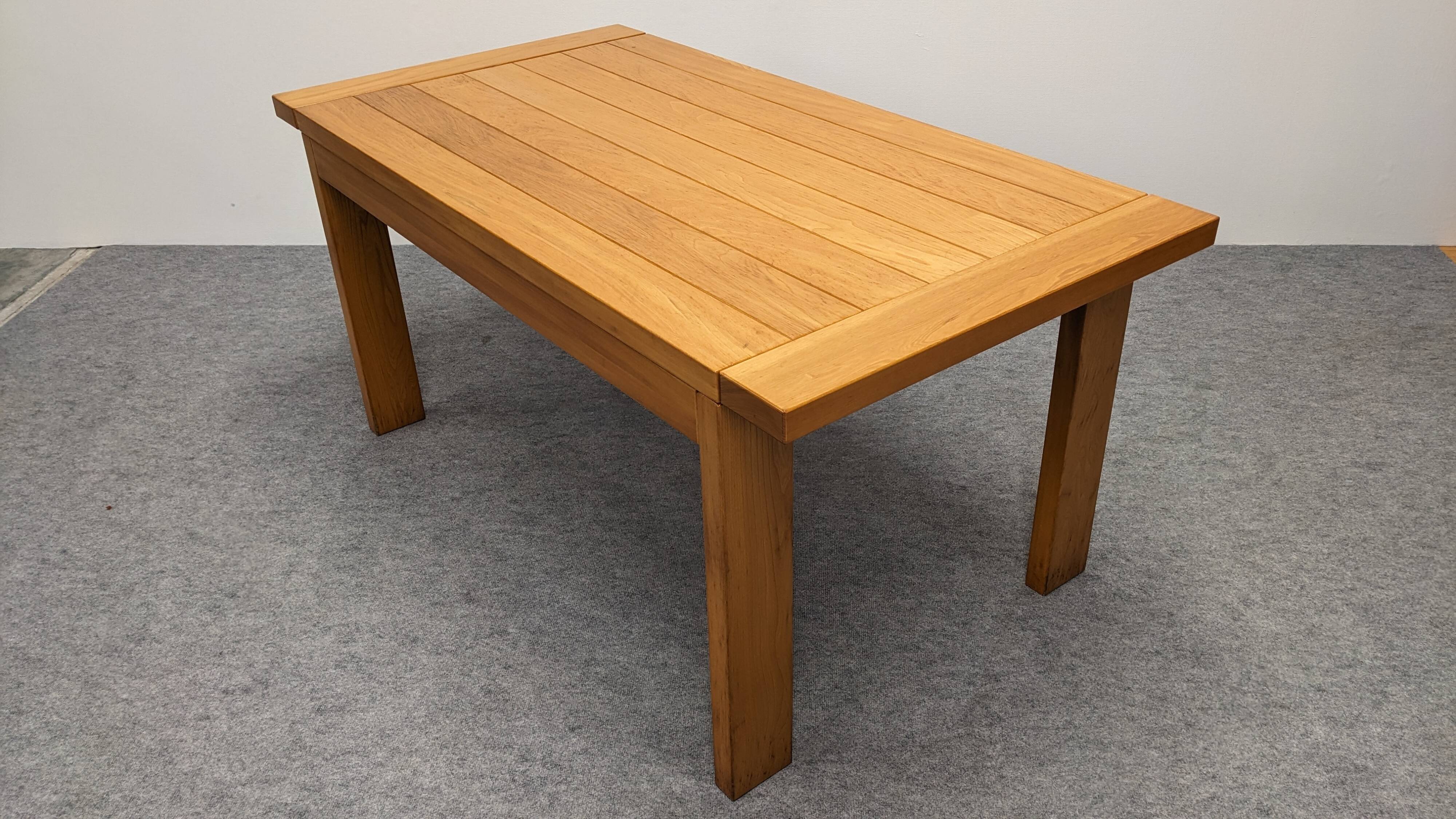 Maison Regain brutalist dining table in solid elm from the 70s/80s