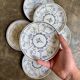 6 Boch La Louvière blue glazed earthenware bread plates, "Copenhagen" service - 1920s-30s