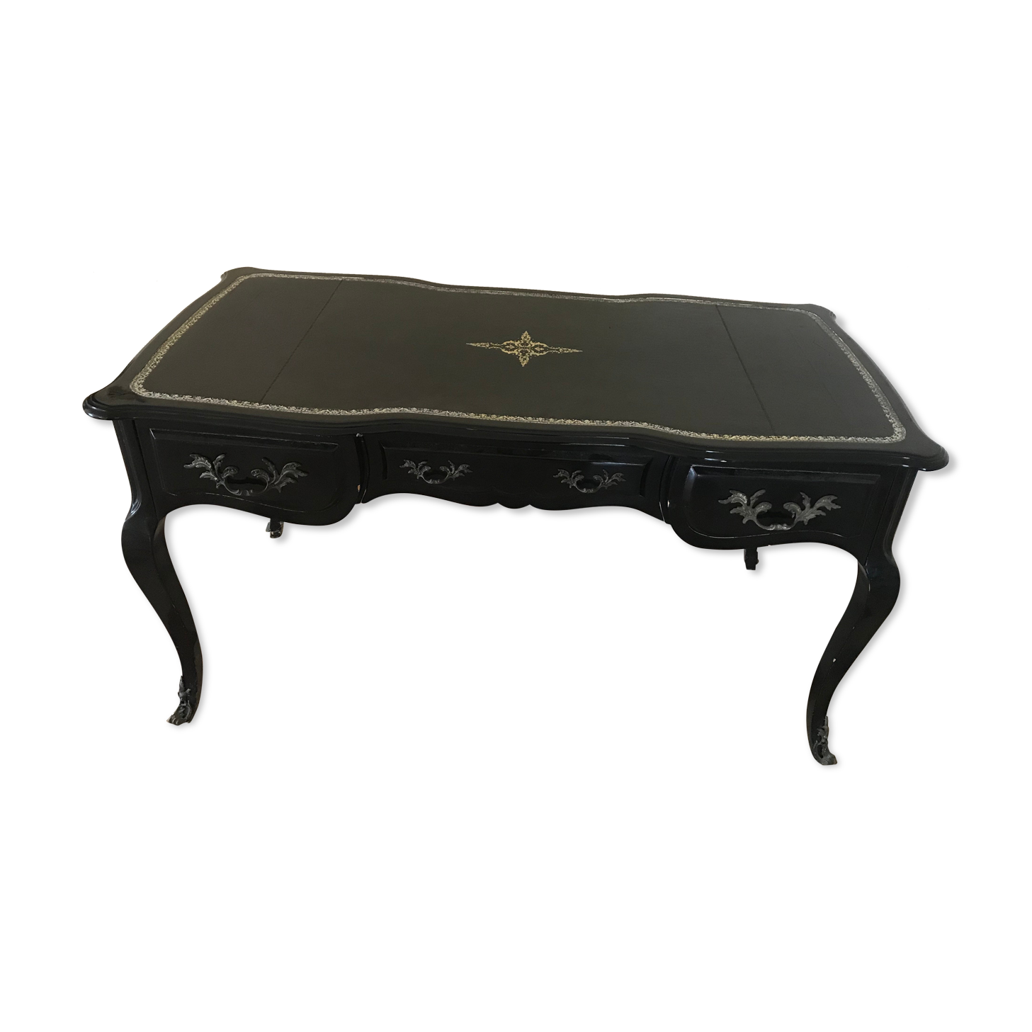 Black lace-up regency-style flat desk