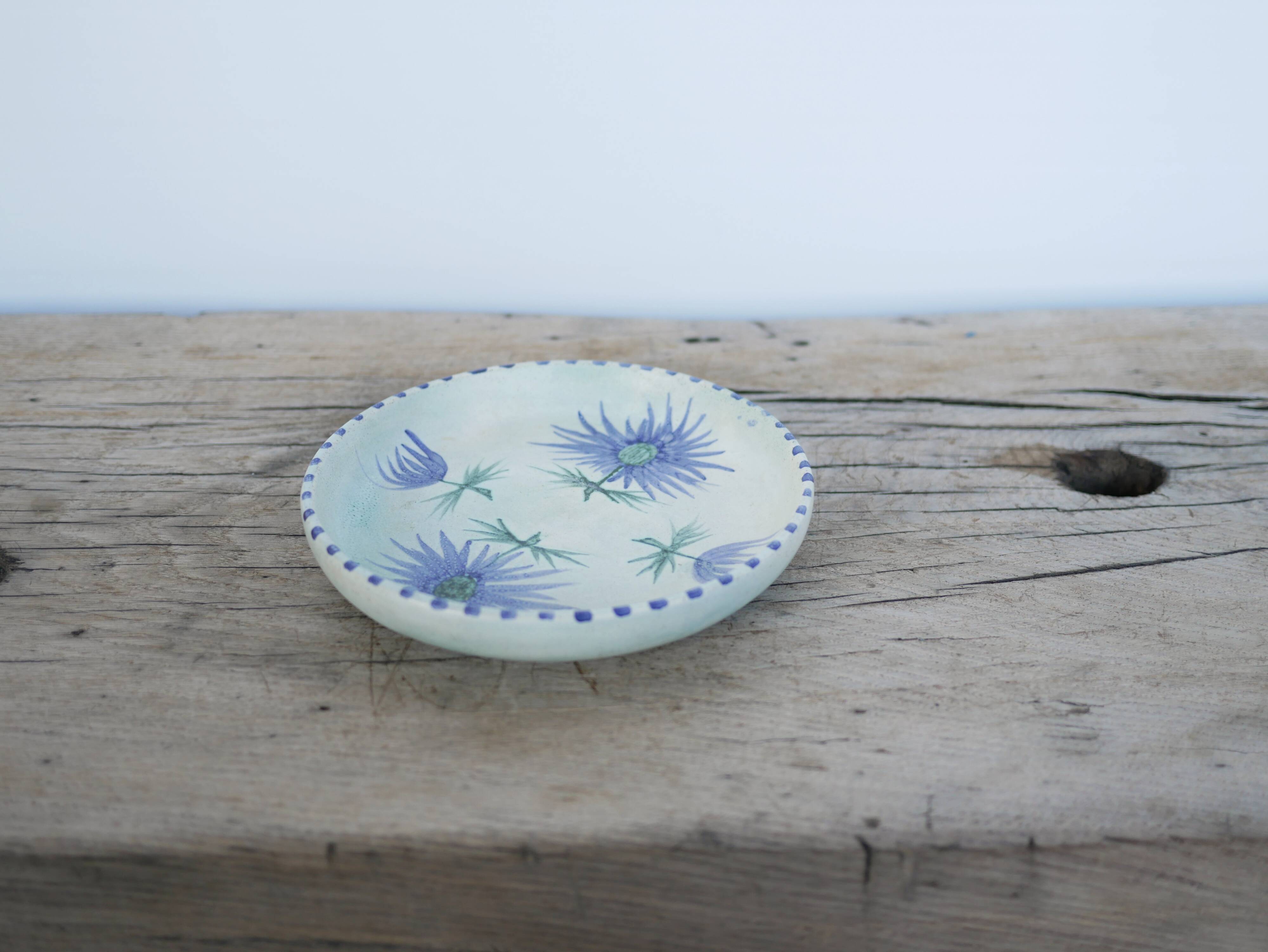 Vintage ceramic thistle plate by Marie Madeleine Jolly