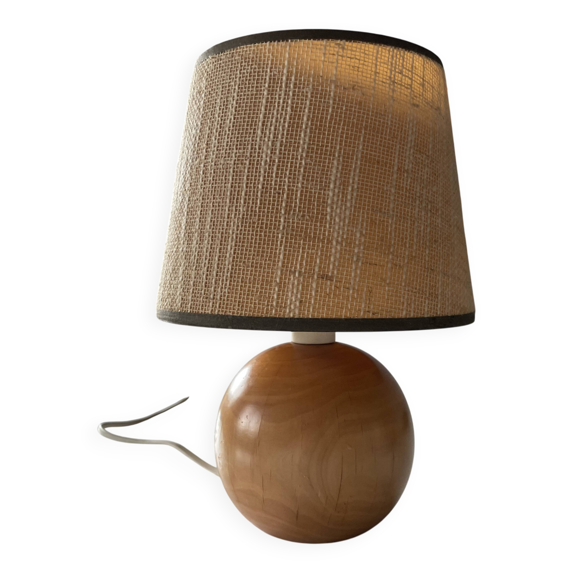 Lampe boule en bois