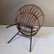 Base in iron vintage rattan chair
