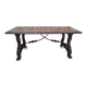 Table espagnole en chêne massif sculpté et fer forgé