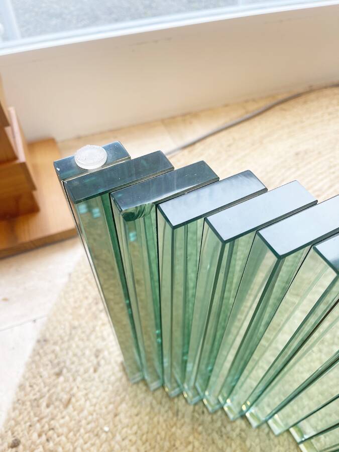 Italian glass coffee table — Luigi Massoni 1970