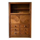Solid oak library secretary by Guillerme and Chambron