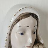 Vintage Italian wall ceramic Virgin and Child
