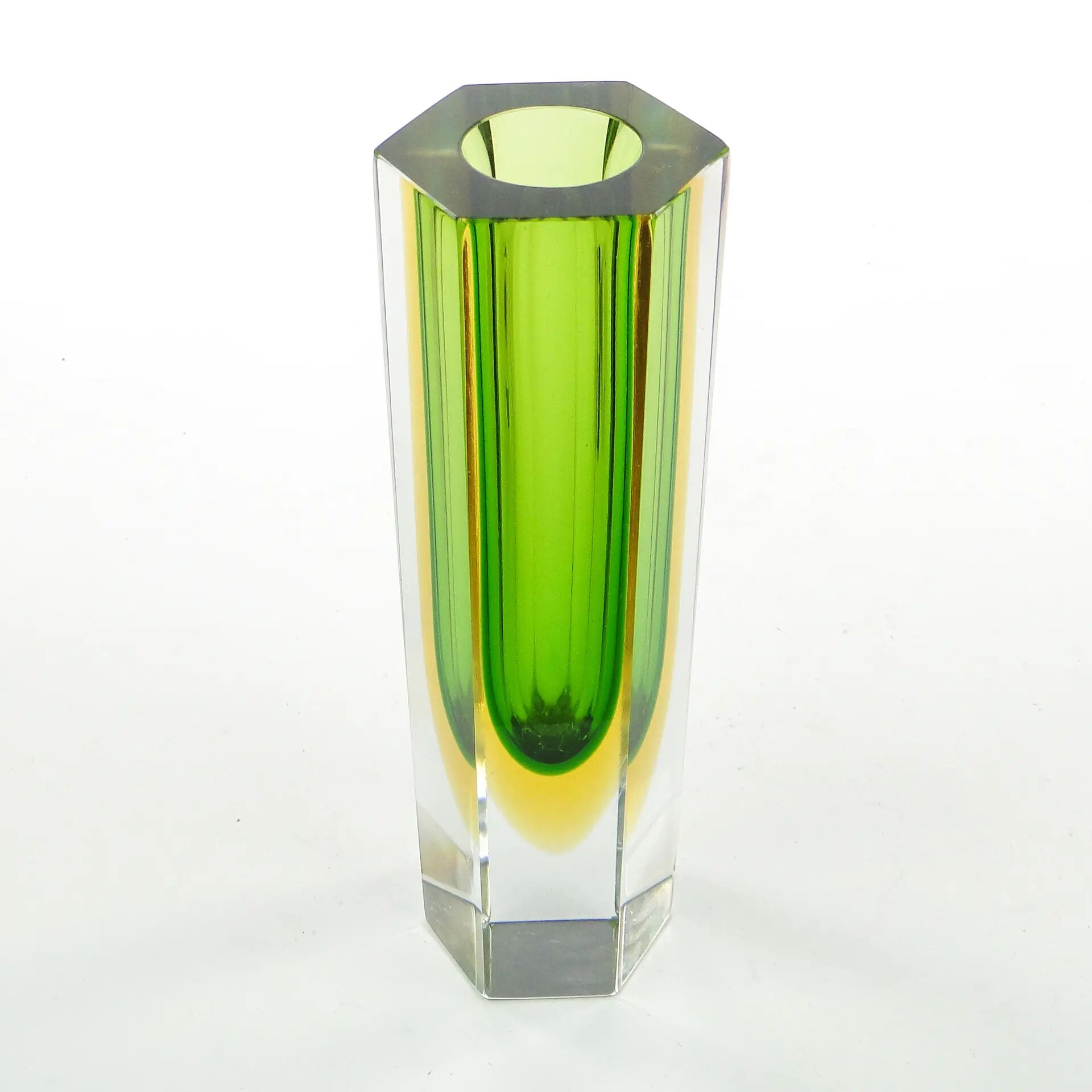 Sommerso vase, Murano glass, designed by F. Poli, Italy, 1950s