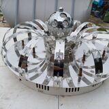 Suspension vintage aluminium + verre