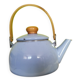 Scandinavian style enamelled metal kettle