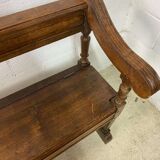 Antique wooden bench with pinned construction