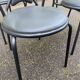 4 vintage bistro chairs in steel and grey leather from the 1980s.