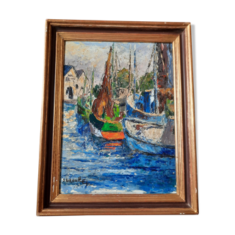 Fishing port painting