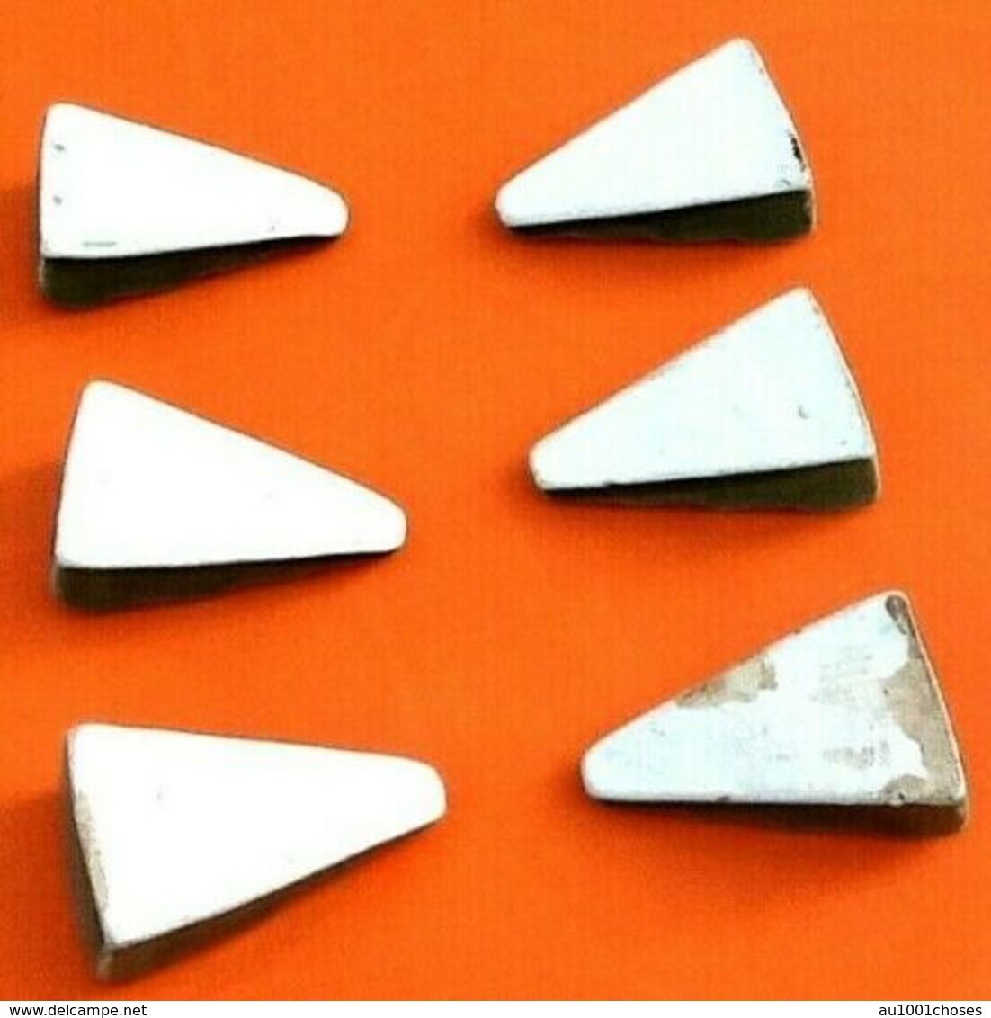 1950s Suite of 6 knife holders Triangular shape Glazed ceramic