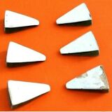 1950s Suite of 6 knife holders Triangular shape Glazed ceramic