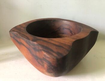 Large mortar in olive wood