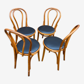 Set de 4 chaises bois courbé viennoise bistrot