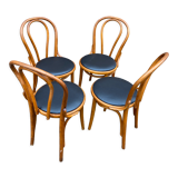 Set of 4 viennese curved wood chairs bistrot