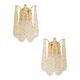 Mid-Century Modern “Conchiglie” Murano Glass Gold Wall Lights – Set of Two