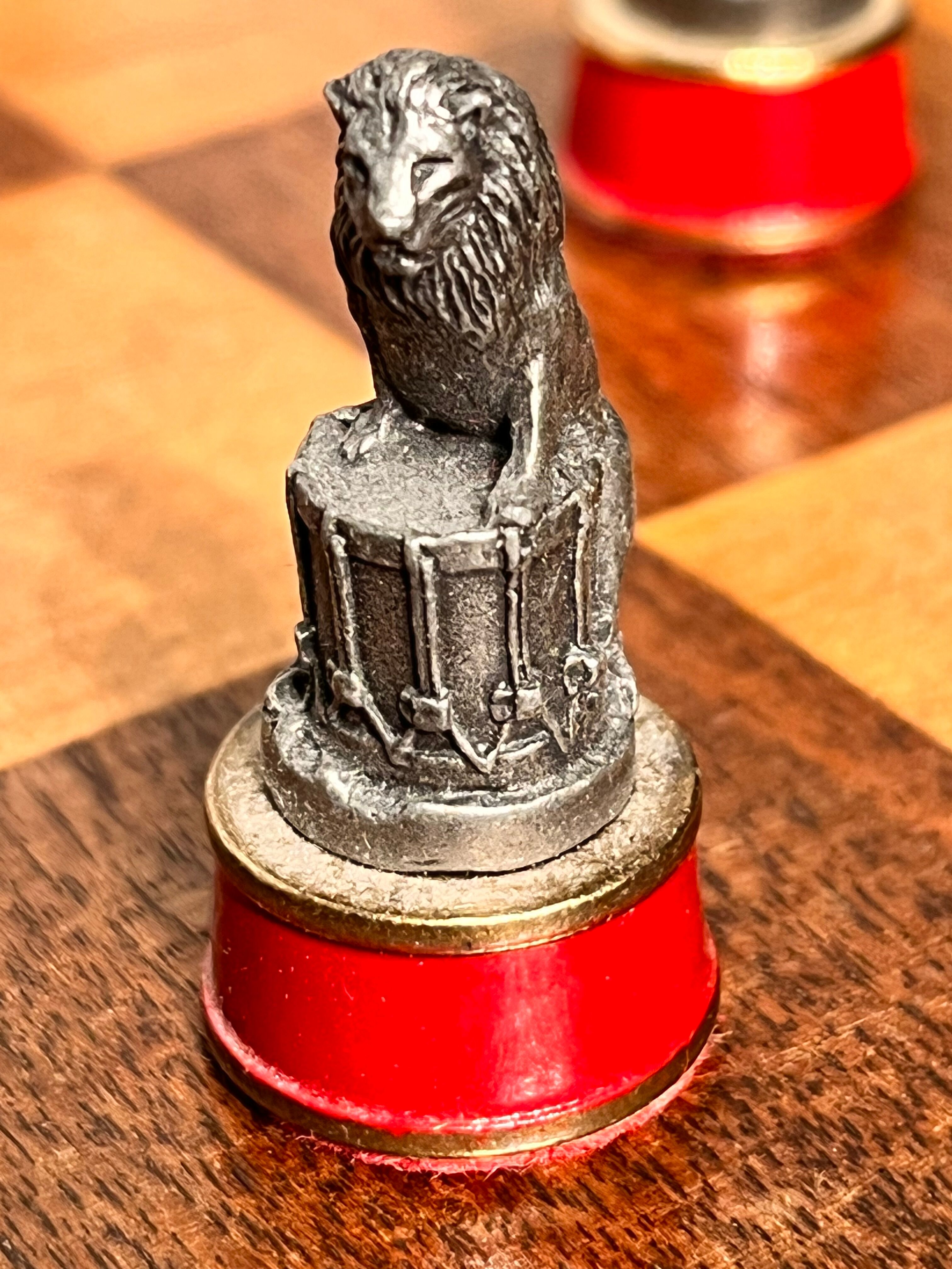 Table game chess vintage Napoleonic pawns metal