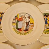 Dessert plates nursery rhymes of digoin and sarreguemine