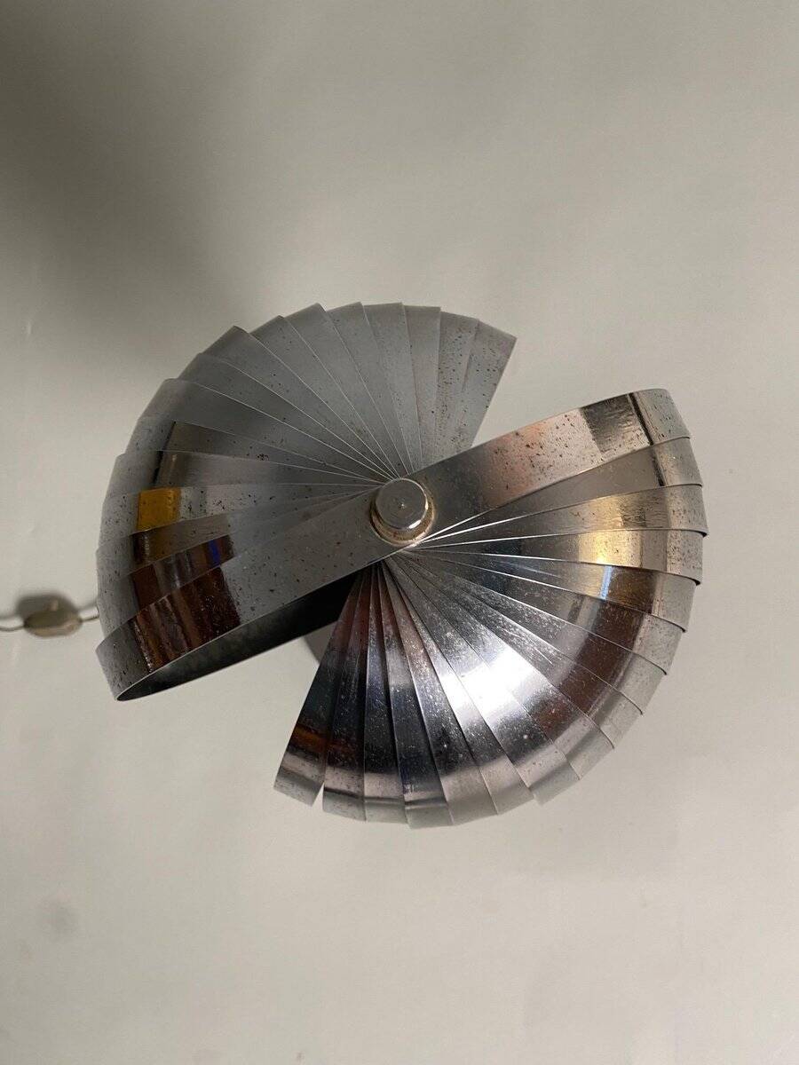 Vintage French Sculptural Table Lamp in Aluminium by Henri Mathieu, 1970s