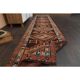 1970s Vintage Turkish Handmade Wool & Cotton Orange Runner Rug 80x356