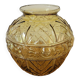 Yellow art deco ball vase