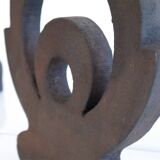 Pair of modernist wrought iron andirons