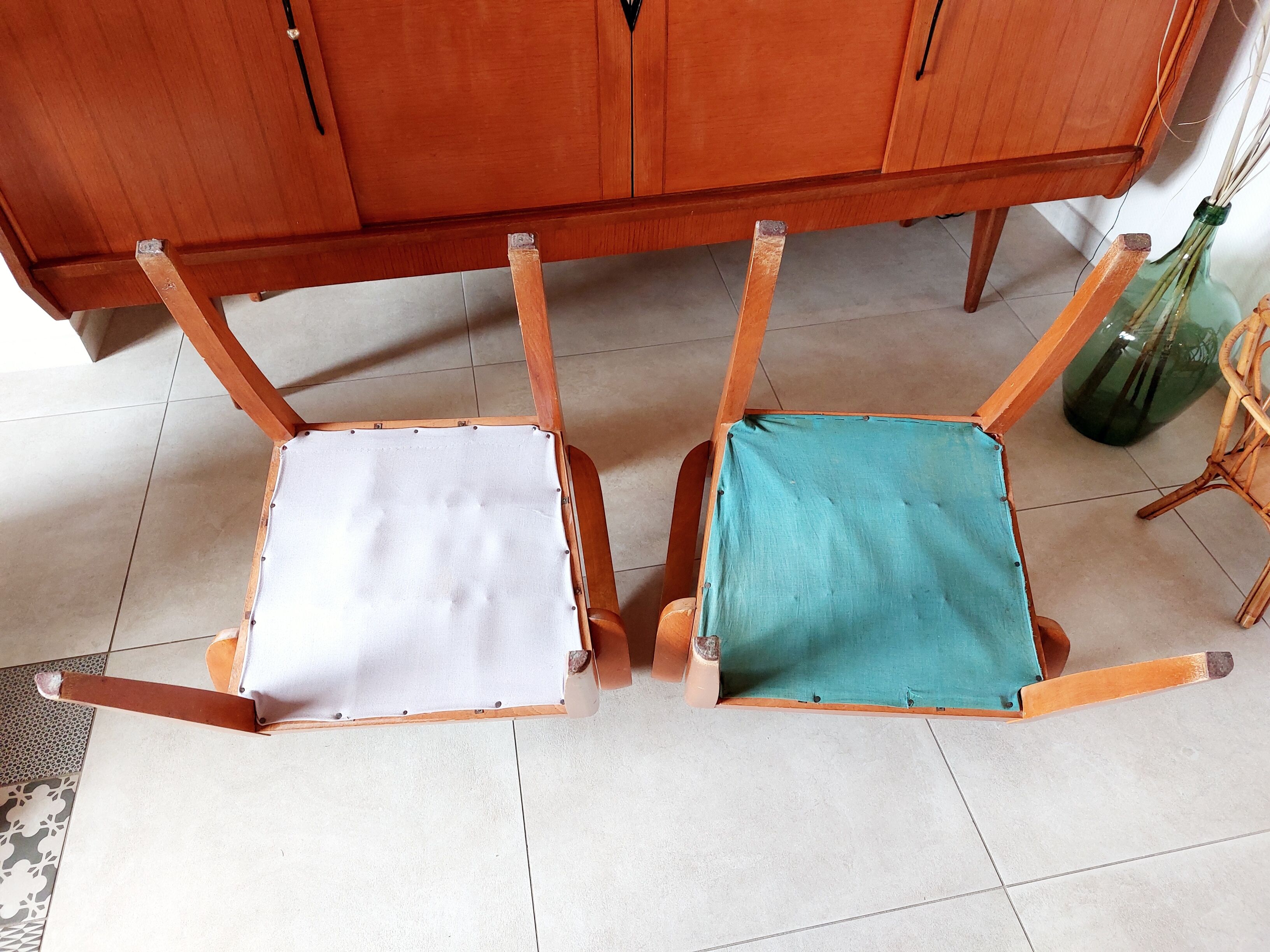 green leather bridge chairs